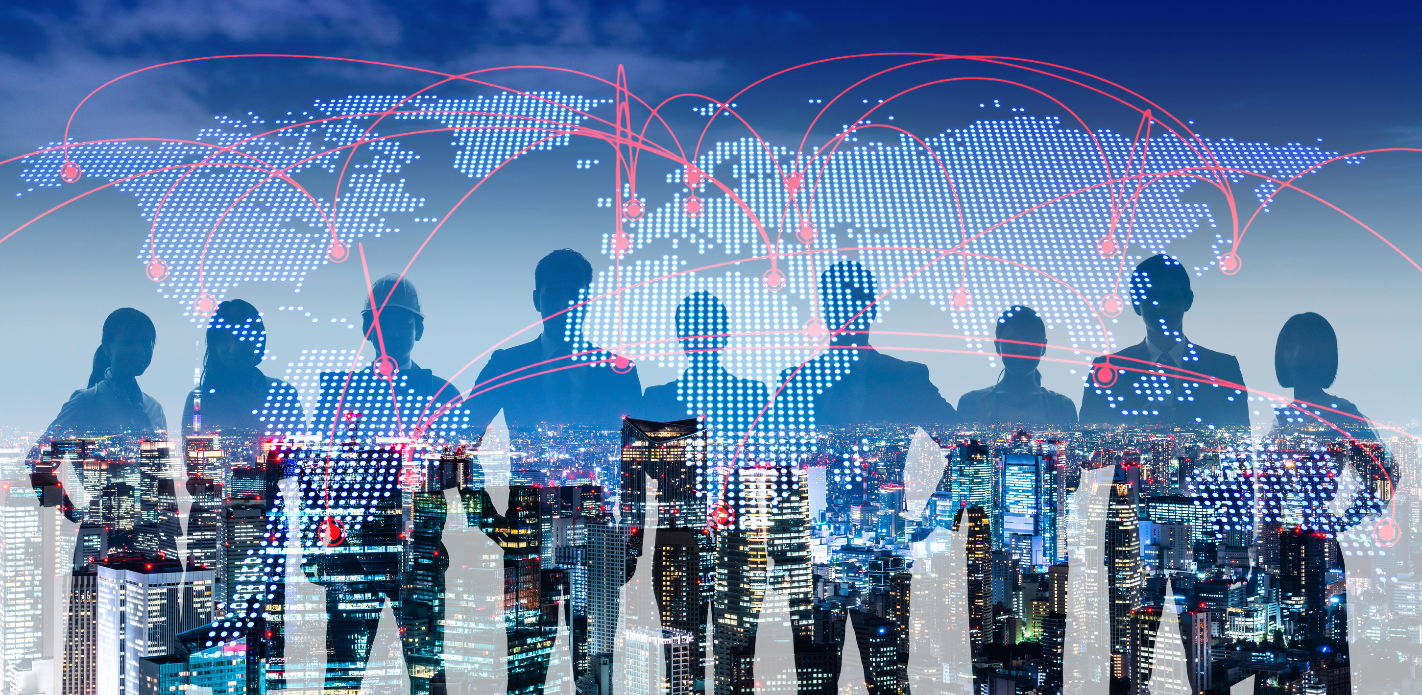 Global communication network concept. Worldwide business.